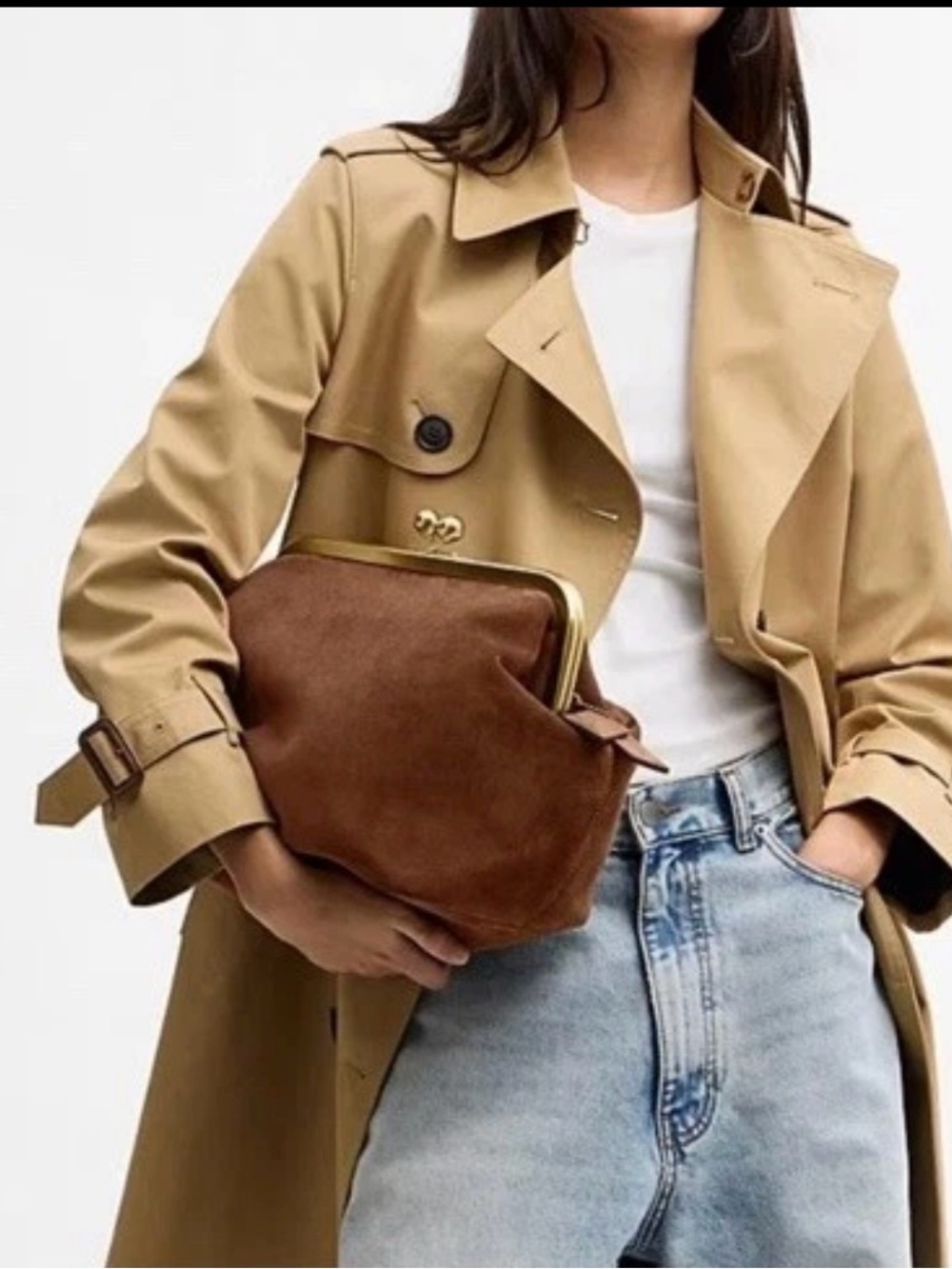 Coach Suede Kisslock Frame 27 Bag NWT Medium Sz lovely color Warm Brown gift box